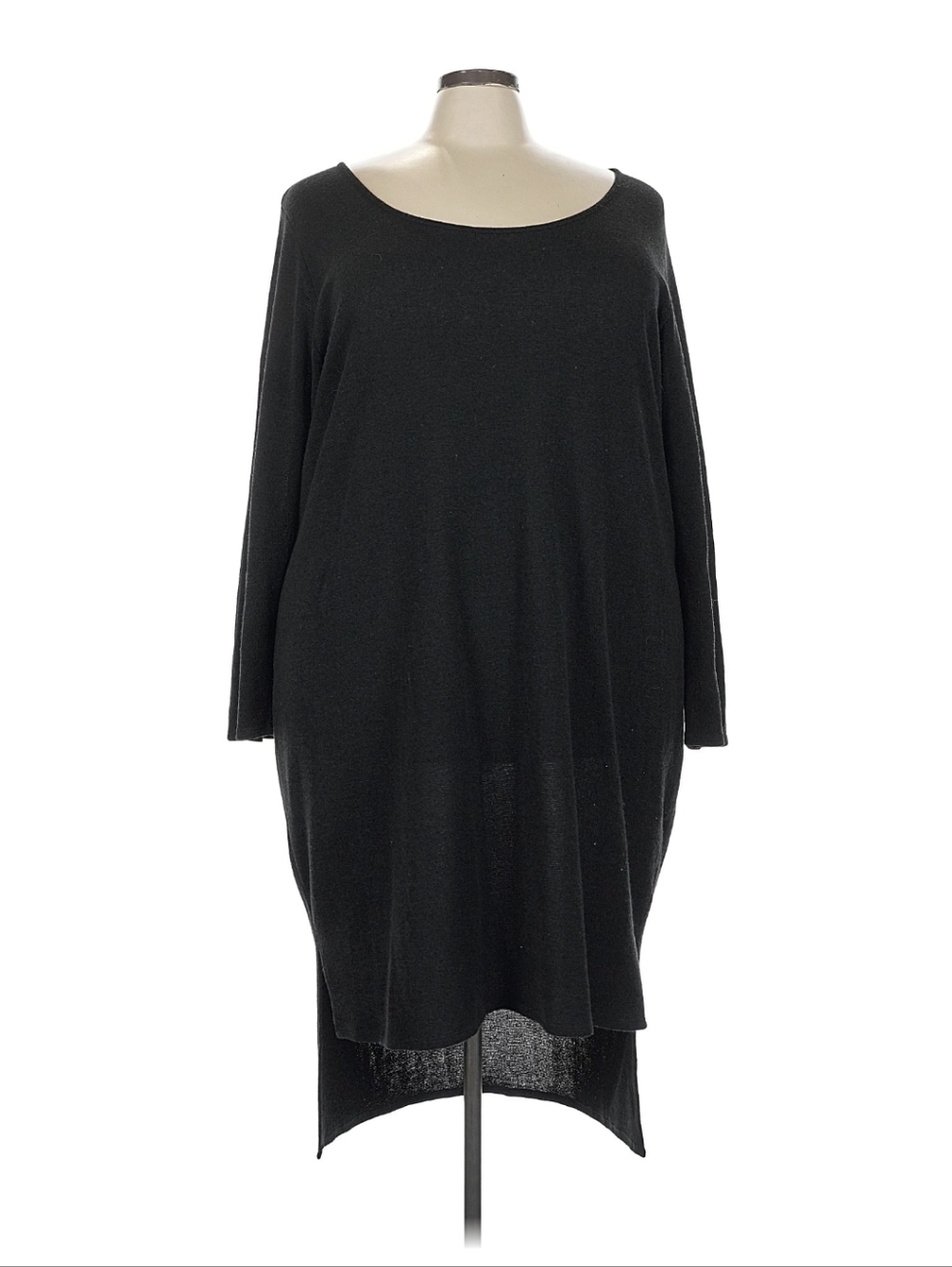 Black High-Low Knit Dress